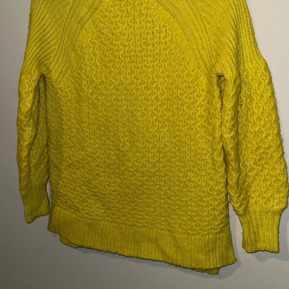 Anthropologie Bia Sweater Women's Medium Yellow Alpaca Wool Blend Cable Knit XS - Picture 4 of 12